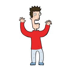 cartoon terrified man N264