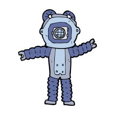 cartoon deep sea diver N31