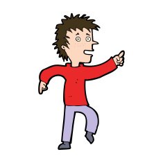 cartoon happy man pointing N63