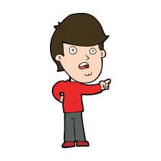 cartoon shocked man pointing N13