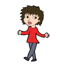 cartoon woman with no worries N39