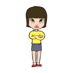 cartoon woman with crossed arms N49