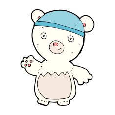 cartoon polar bear wearing hat N5