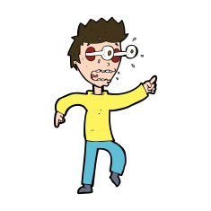 cartoon man with popping out eyes N31