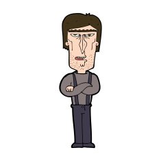 cartoon angry man N107