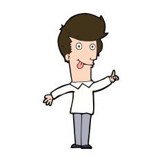 cartoon funny man with idea N10