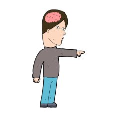 cartoon clever man pointing N11