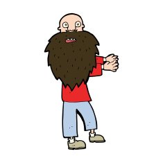 cartoon bearded old man N40