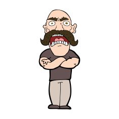 Cartoon angry man N109 free image download