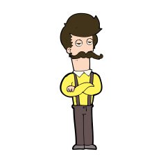 Cartoon Man With Mustache N106