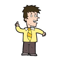 cartoon man with idea N158