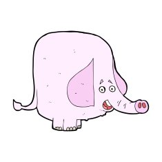 cartoon pink elephant N26