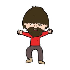 cartoon happy man with beard N45