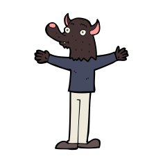 cartoon friendly werewolf N13