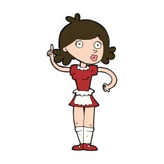cartoon surprised maid N11