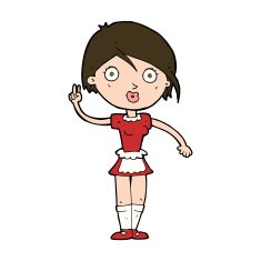 cartoon waitress making hand gesture N11