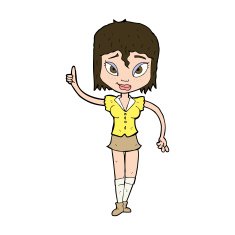 cartoon woman making point N21