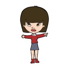 cartoon woman pointing N222
