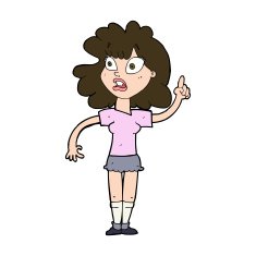 cartoon woman making point N22