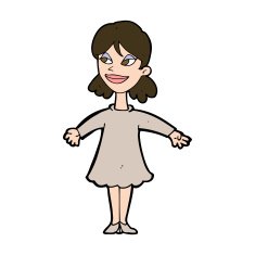 cartoon woman with open arms N104