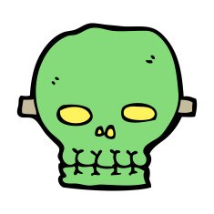 cartoon spooky skull mask N21