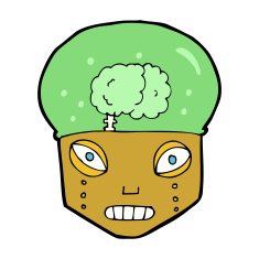cartoon spooky robot head N12