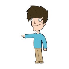 cartoon happy man pointing N65