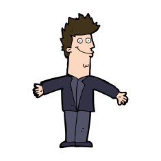 cartoon happy man with open arms N12