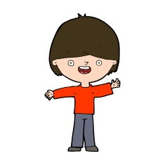 cartoon happy boy N254