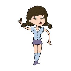 cartoon pretty woman with idea N74