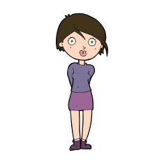 cartoon surprised girl N22