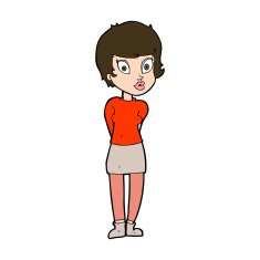 cartoon pretty woman N292