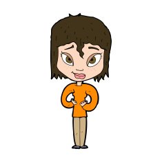 cartoon satisfied woman N11