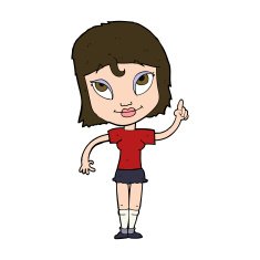 cartoon woman with idea N271