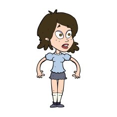 cartoon surprised woman N252