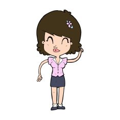 cartoon pretty woman with idea N75