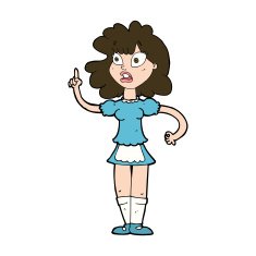 cartoon worried maid N11