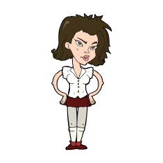 cartoon woman with hands on hips N229