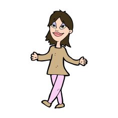 cartoon woman with no worries N40