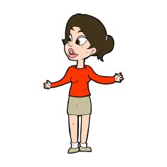 cartoon pretty woman explaining something N11