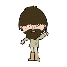 cartoon hippie man in wellington boots N11