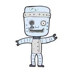 cartoon funny old robot N10