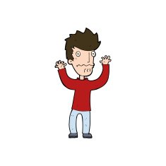 cartoon frightened man N105