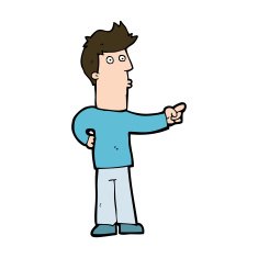 Cartoon Man Pointing N220