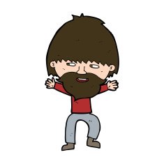 cartoon happy man with beard N47