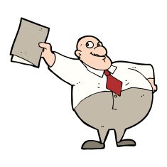 cartoon happy boss with file N11