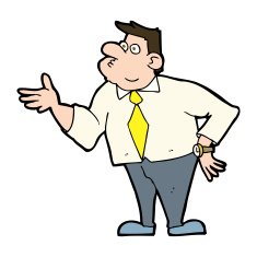 cartoon businessman asking question N10