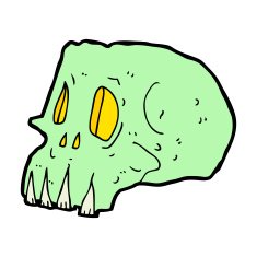 cartoon spooky skull N177