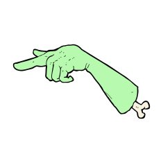 cartoon halloween pointing hand N7