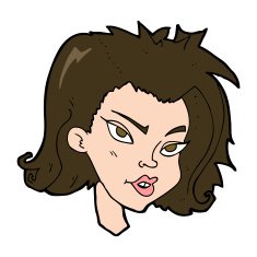 cartoon female face N155